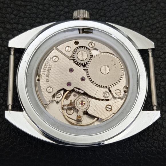 Vintage 1973  Henri Sandoz Manual Mens Silver Watch W/Nato Strap - Picture 9 of 9